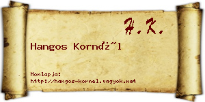 Hangos Kornél névjegykártya