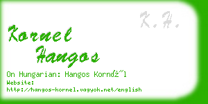 kornel hangos business card